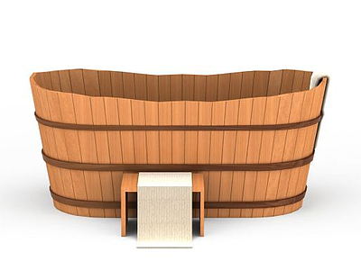 3d木质浴缸免费模型