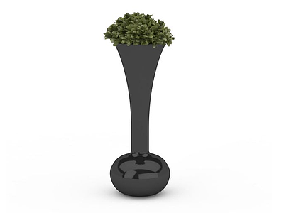 3d黑色陶瓷花瓶免费模型