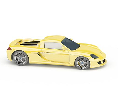 3d黄色时尚跑车免费模型