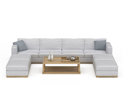 现代u型沙发模型3d模型