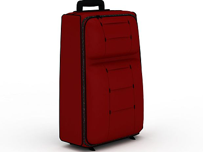 3d红色行李箱免费模型