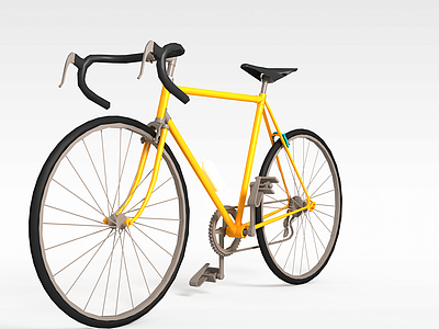 3d新款黄色自行车模型