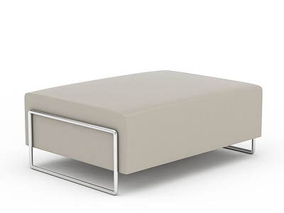 3d现代白色沙发凳模型