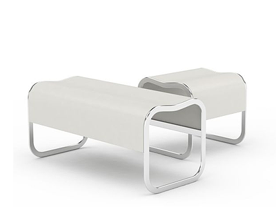 3d白色简约座椅模型