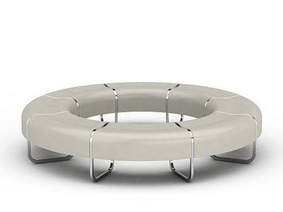 3d白色圆环沙发模型