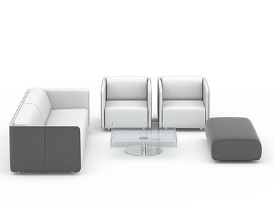 3d白色沙发组合免费模型