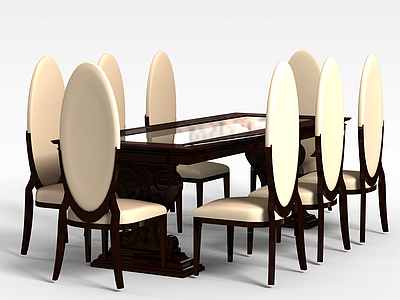 会议桌椅组合模型3d模型