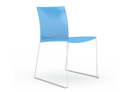 3d蓝色塑料座椅模型
