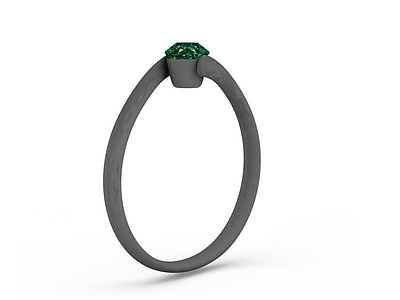 3d绿色宝石戒指免费模型