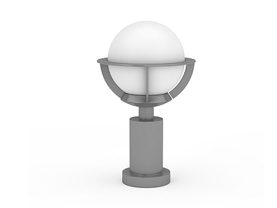 白色LED路灯模型3d模型