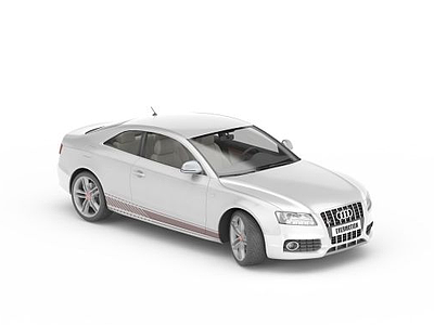 白色奥迪汽车模型3d模型