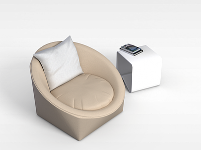 3d圆形单人沙发模型