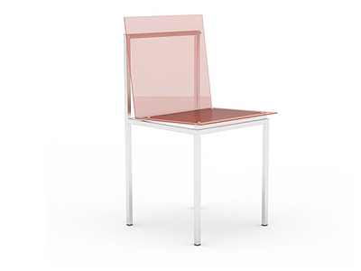 3d简约红色座椅模型