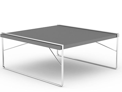 灰色四方木桌模型3d模型