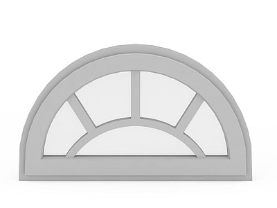 3d拱形玻璃窗模型
