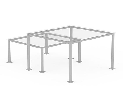 3d简约玻璃桌模型