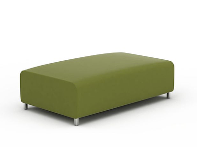 绿色方形沙发凳模型3d模型