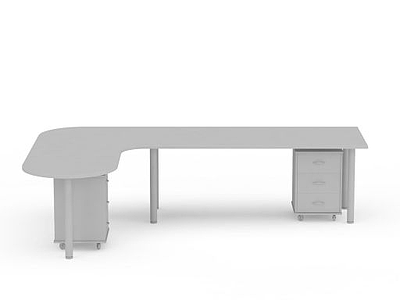 L型办公桌模型3d模型