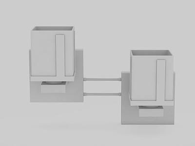 方形壁灯组合模型3d模型