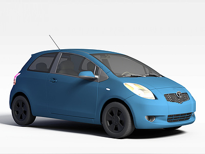 蓝色丰田汽车模型3d模型