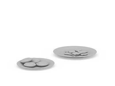 陶瓷盘子组合模型3d模型