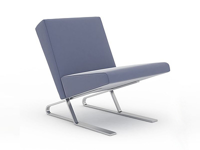 蓝色单人沙发模型3d模型