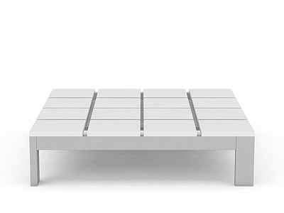 白色方形沙发模型3d模型