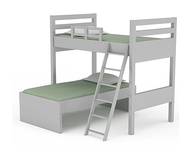 3d木质子母床免费模型