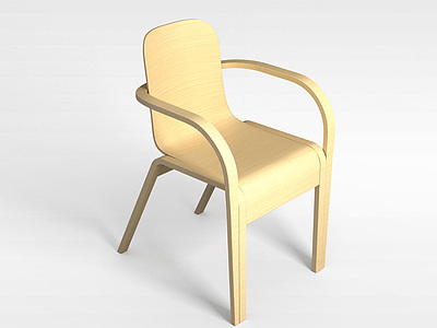 3d木质单人椅模型