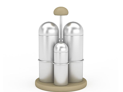 3d不锈钢调味罐组合免费模型