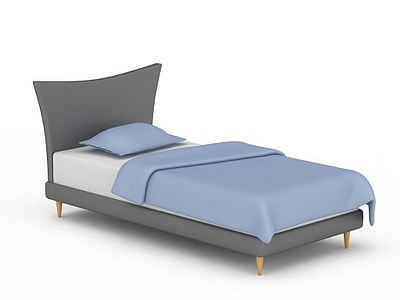 3d创意布艺单人床免费模型
