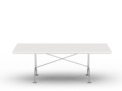 白色四方桌子模型3d模型