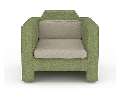 3d绿色单人沙发模型