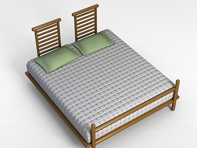 创意木质床模型3d模型