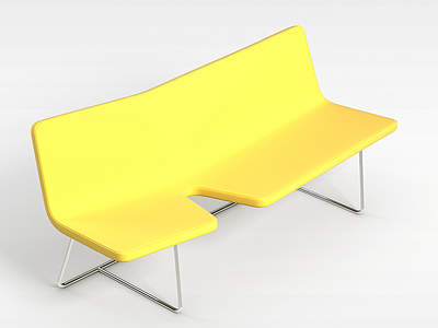 3d简约黄色椅子模型