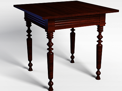 3d棕色复古木桌模型