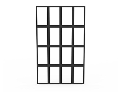 3d方格木质窗免费模型