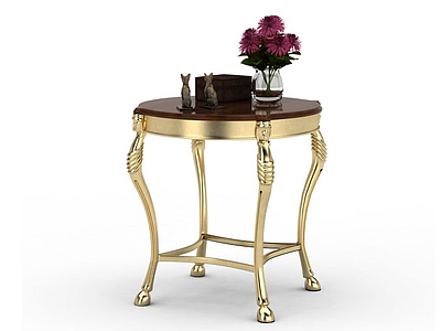 3d欧式金色桌子模型