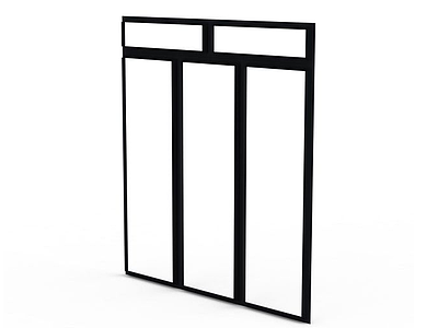 3d黑色边框玻璃门免费模型