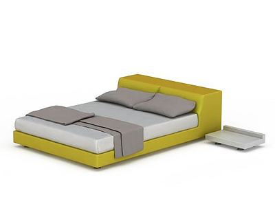现代简约床模型3d模型
