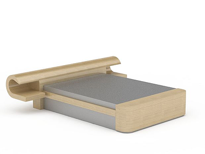 3d创意实木床免费模型