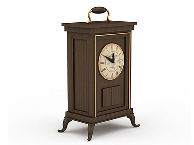 3d木质复古座钟免费模型