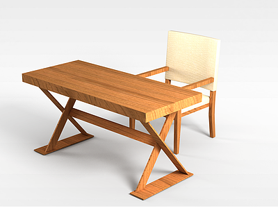 3d<font class='myIsRed'>木质桌椅</font>模型