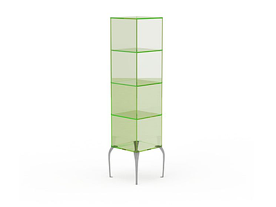 3d绿色玻璃储物柜模型