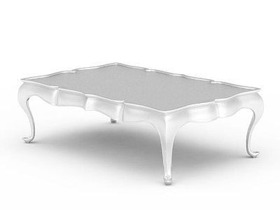 欧式白色餐桌模型3d模型