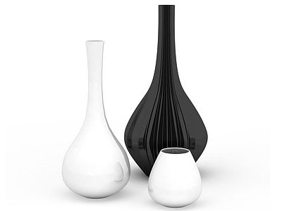 白色花瓶模型3d模型