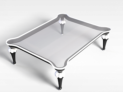 欧式玻璃桌模型3d模型