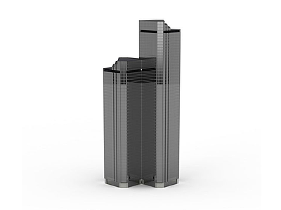银灰色高楼模型3d模型