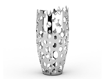 3d不锈钢镂空花瓶免费模型