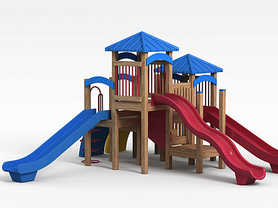 儿童组合滑梯模型3d模型